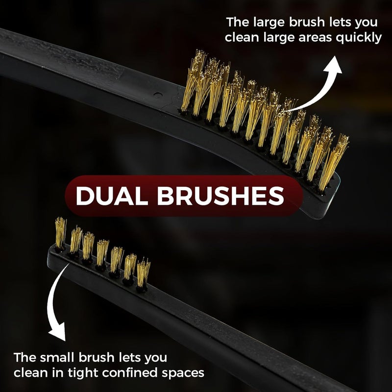 PINGMIC 12 Pack Double-Ended Gun Cleaning Brushes Set, Brass Brush Gun Cleaning -Nylon Handle - All Purpose Cleaning Supplies Kit - Image 3